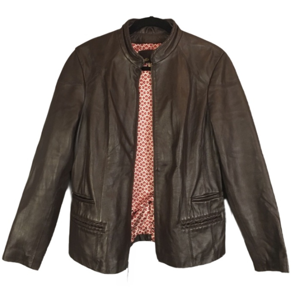 Wilson’s Leather Pelle Studio Soft Brown Leather Full-Zip Jacket Sz L PRICE FIRM